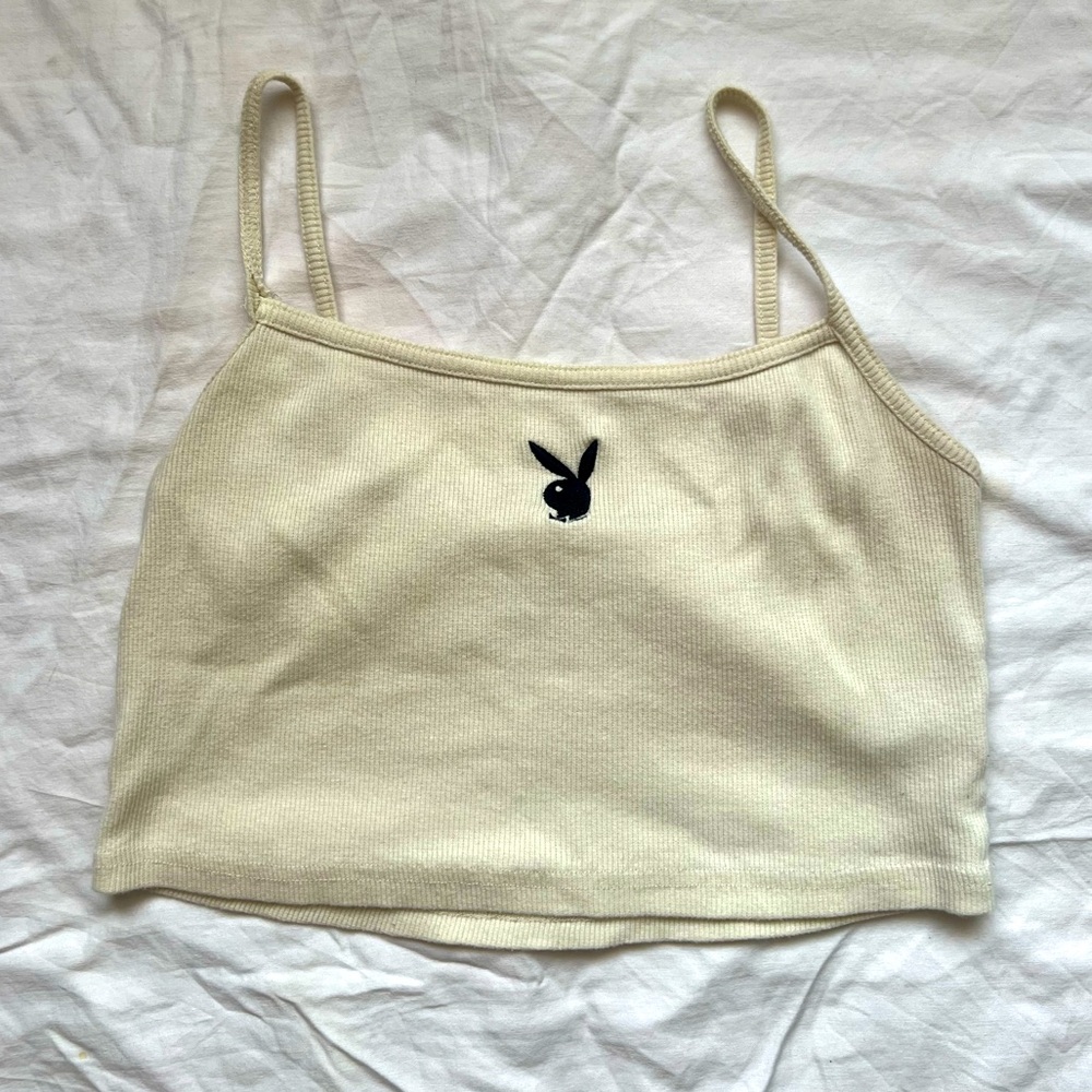 PLAYBOY Cream Tank Top